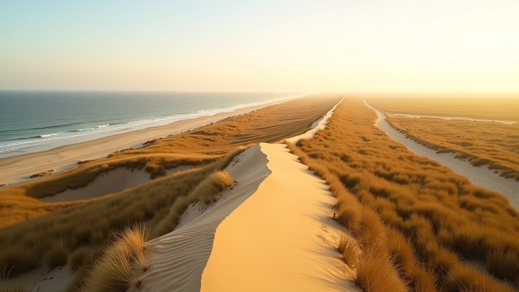 Wide view of Parnidis Dune summit plateau with panoramic vistas of Baltic Sea and Curonian Lagoon